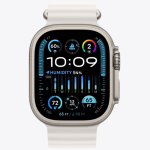 Apple Watch Ultra 2 Ocean Band Titanium 49mm Αδιάβροχο με eSIM και Παλμογράφο (White Ocean Band)